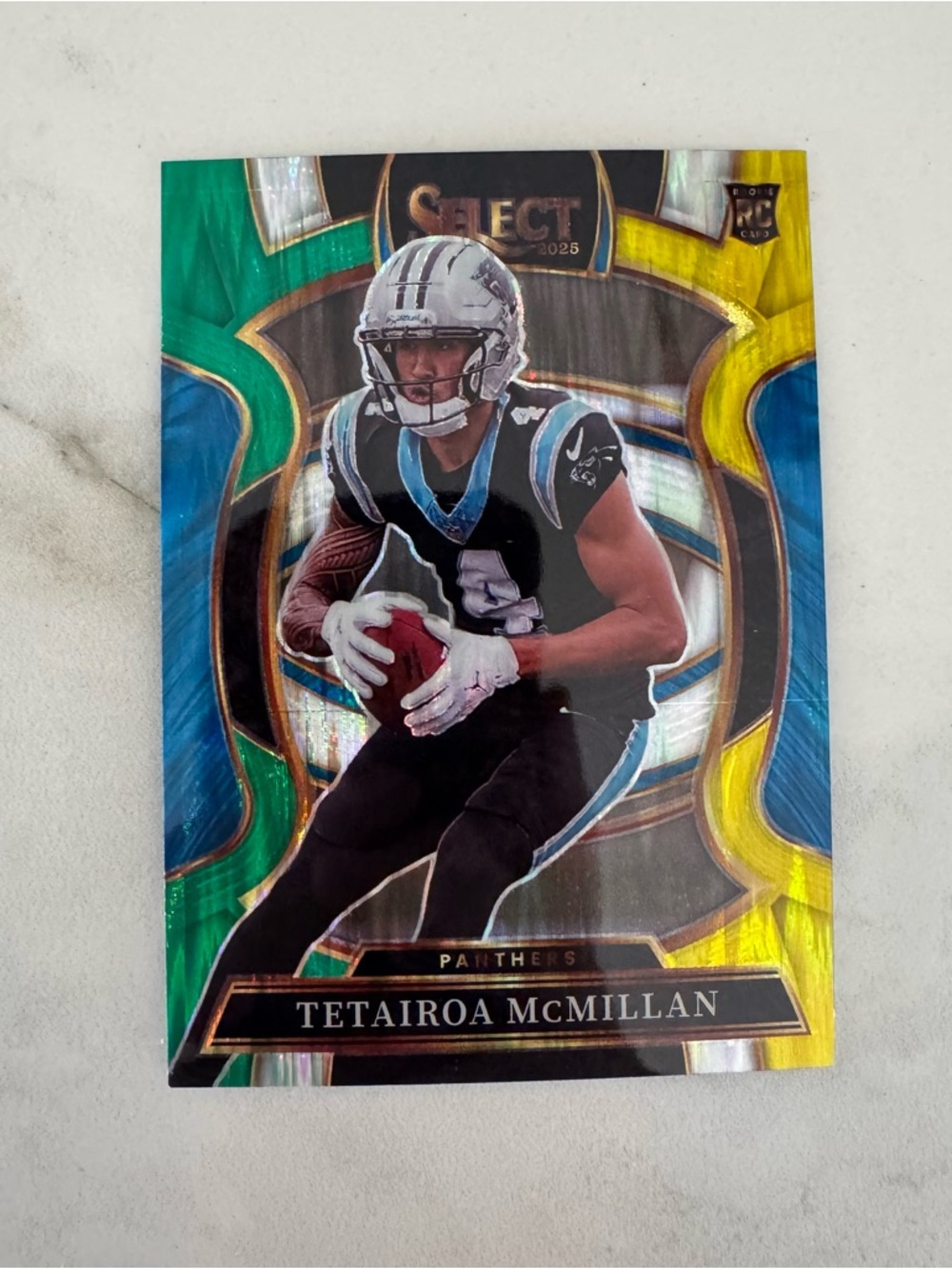 2025 Select Tetairoa McMillan Green and Yellow Shock Rookie #44